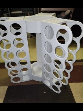 White Rotating Vinyl Roll Organizer - Home Storage